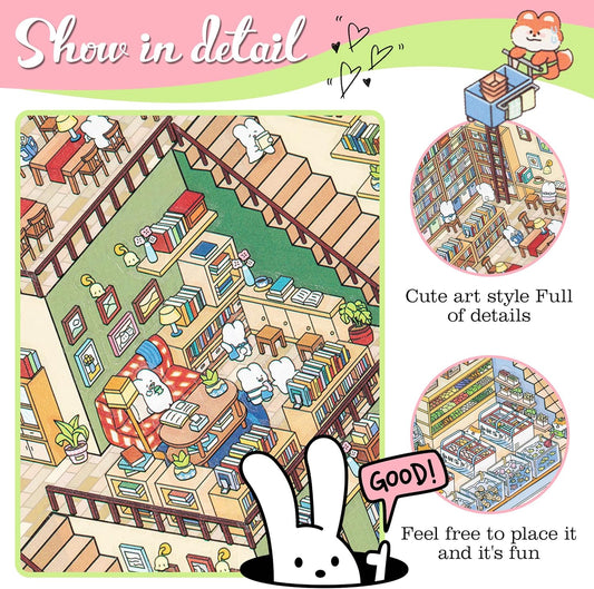 Tiny Animal Life 3D Sticker Material Book – Life in Progress (6 Scenes) | Business Countdown (6 Scenes)