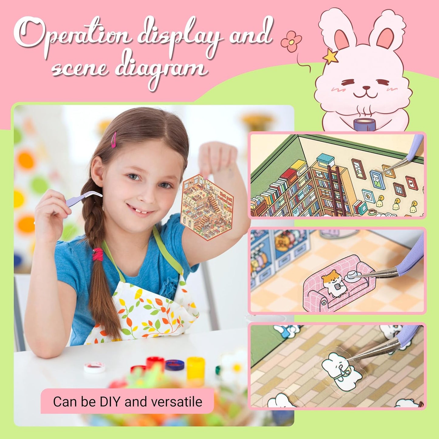 Tiny Animal Life 3D Sticker Material Book – Life in Progress (6 Scenes) | Business Countdown (6 Scenes)