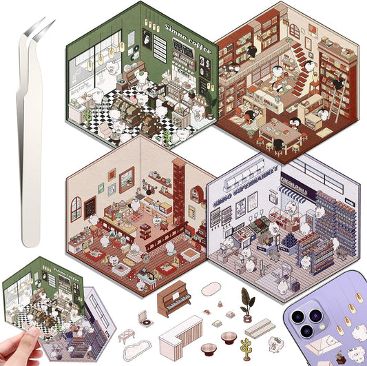 Daily Delights 3D Sticker | 4 Cute Miniature Sticker