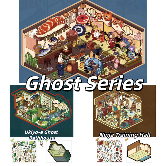 Ghost Series 3D Sticker | 3 Cute Miniature Scenes