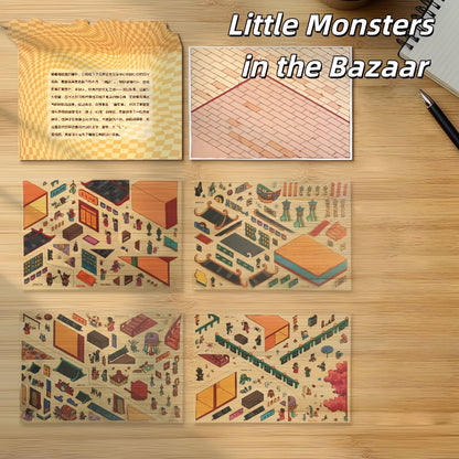 Little Monster Series 3D Sticker | 2 Cute Miniature Scenes