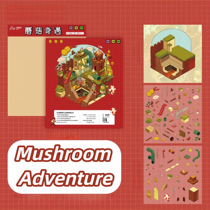 Brave Exploration 3D Sticker | 4 Cute Miniature Scenes