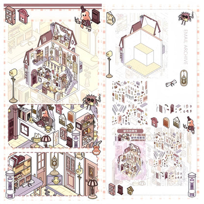 Simulation Management 3D Sticker | 4 Cute Miniature Scenes