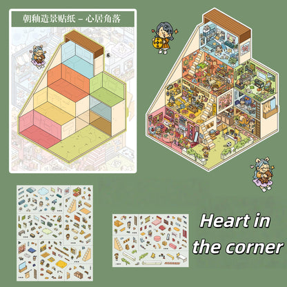 Apartment Series 3D Sticker | 3 Cute Miniature Scenes