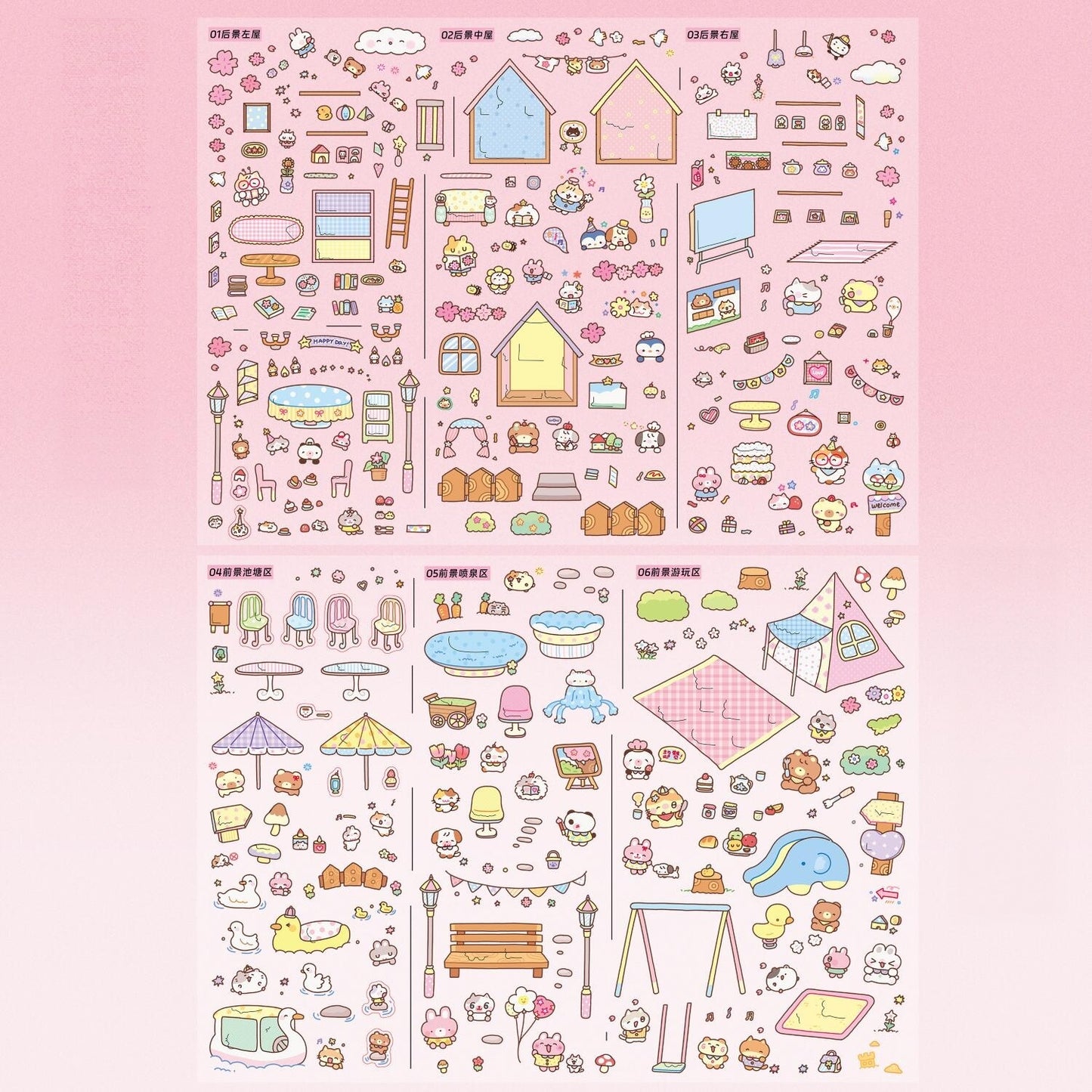 Soft Season 3D Sticker | 2 Cute Miniature Scenes