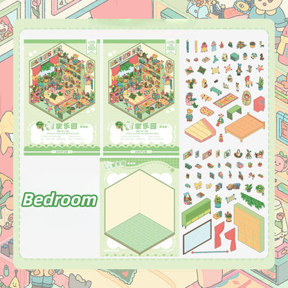 Dream Home 3D Sticker | 4 Cute Miniature Scenes
