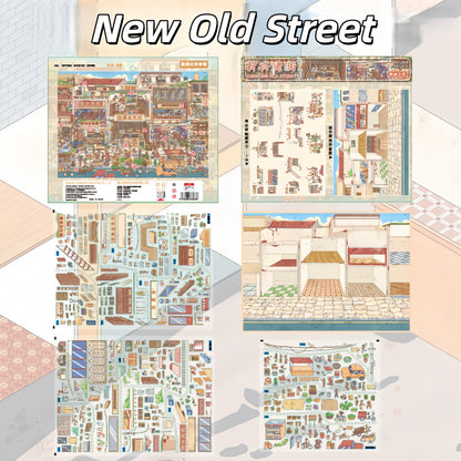Street Scene 3D Sticker | 8 Cute Miniature Scenes