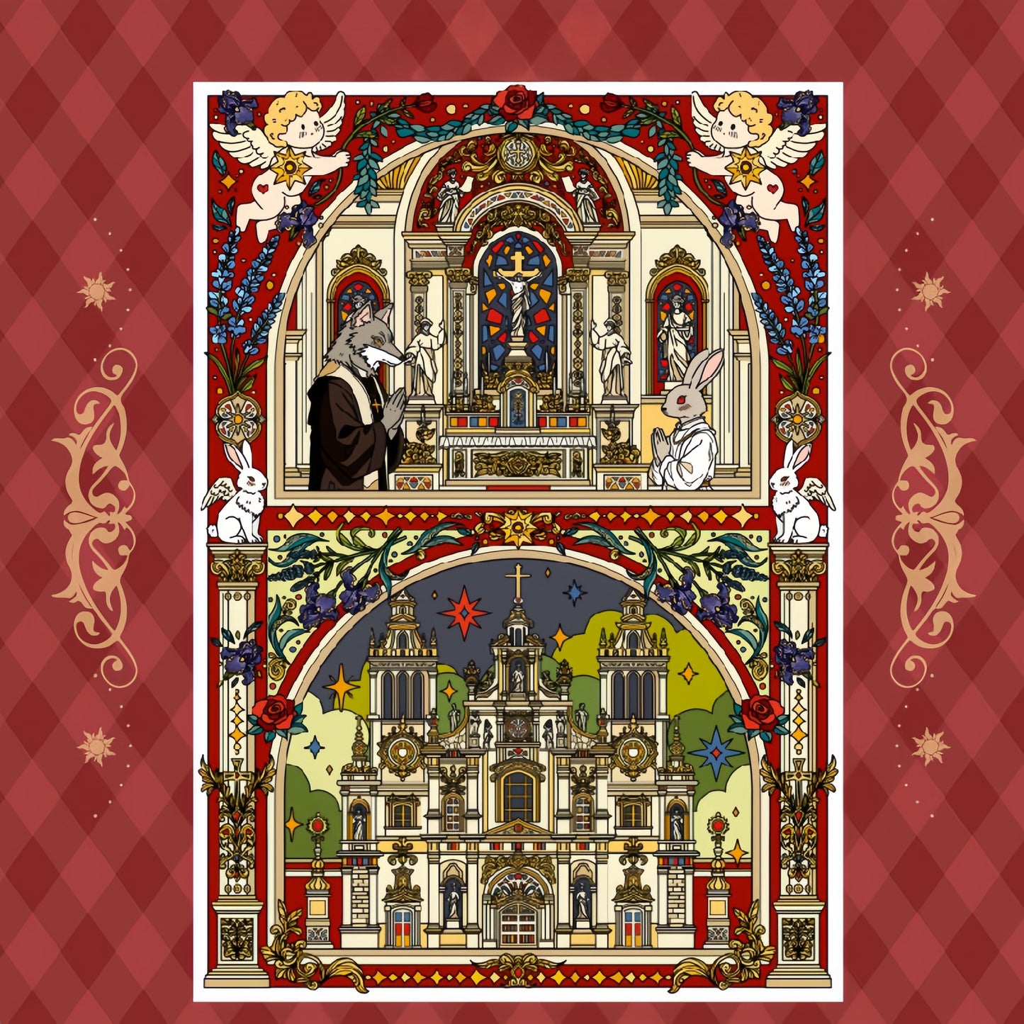 Kaleidoscope Series 3D Sticker | 2 Cute Miniature Scenes