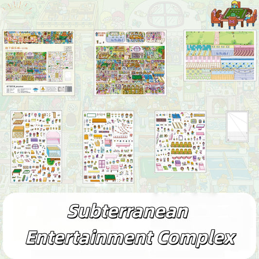 Large Cubicle 3D Sticker | 3 Cute Miniature Scenes