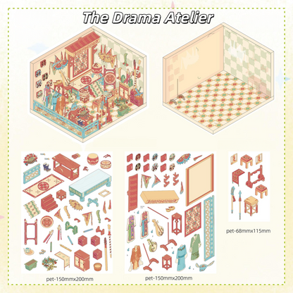 Cozy Rooms 3D Sticker | 5 Cute Miniature Scenes
