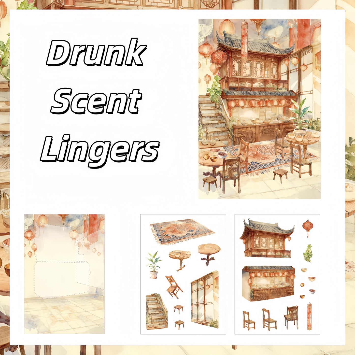 Ancient Scrolls of Life 3D Sticker | 12 Cute Miniature Scenes