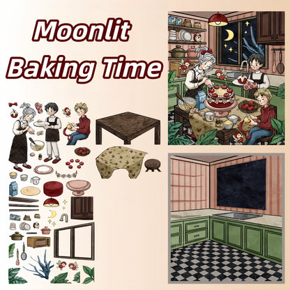 Magic Daily Life 3D Sticker | 4 Cute Miniature Scenes