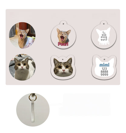 Custom Pet Photo Acrylic Pet Name Tag