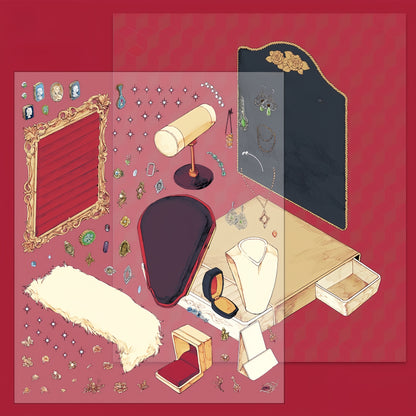 Oriental Vanity 3D Sticker | 4 Cute Scenes
