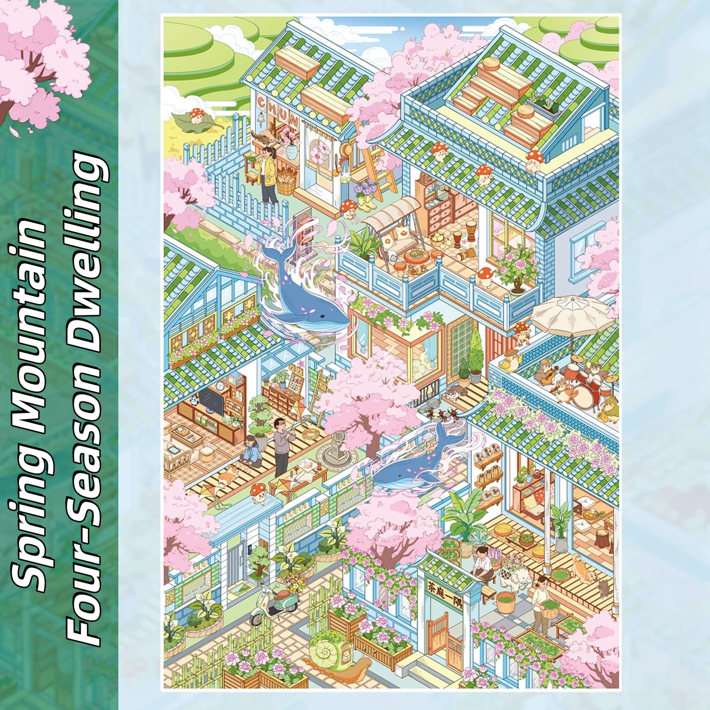 Across the Seasons 3D Sticker | 5 Cute Miniature Scenes