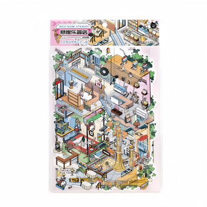 Wonder Shop 3D Sticker | 4 Cute Miniature Scenes