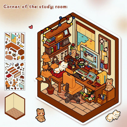 Dreamy Corners 3D Sticker | 4 Cute Miniature Scenes