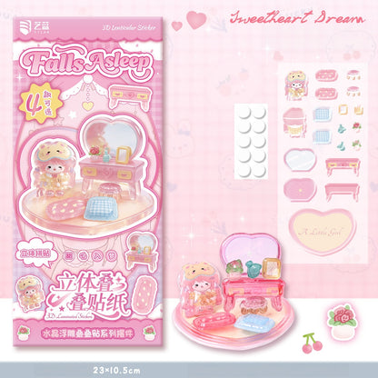 Playful Worlds 3D Stackable Stickers | 6 Cute Miniature Themes