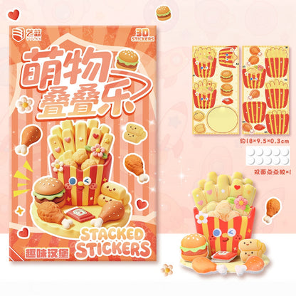 Fluffy Friends 3D Stackable Stickers | 6 Cute Miniature Themes