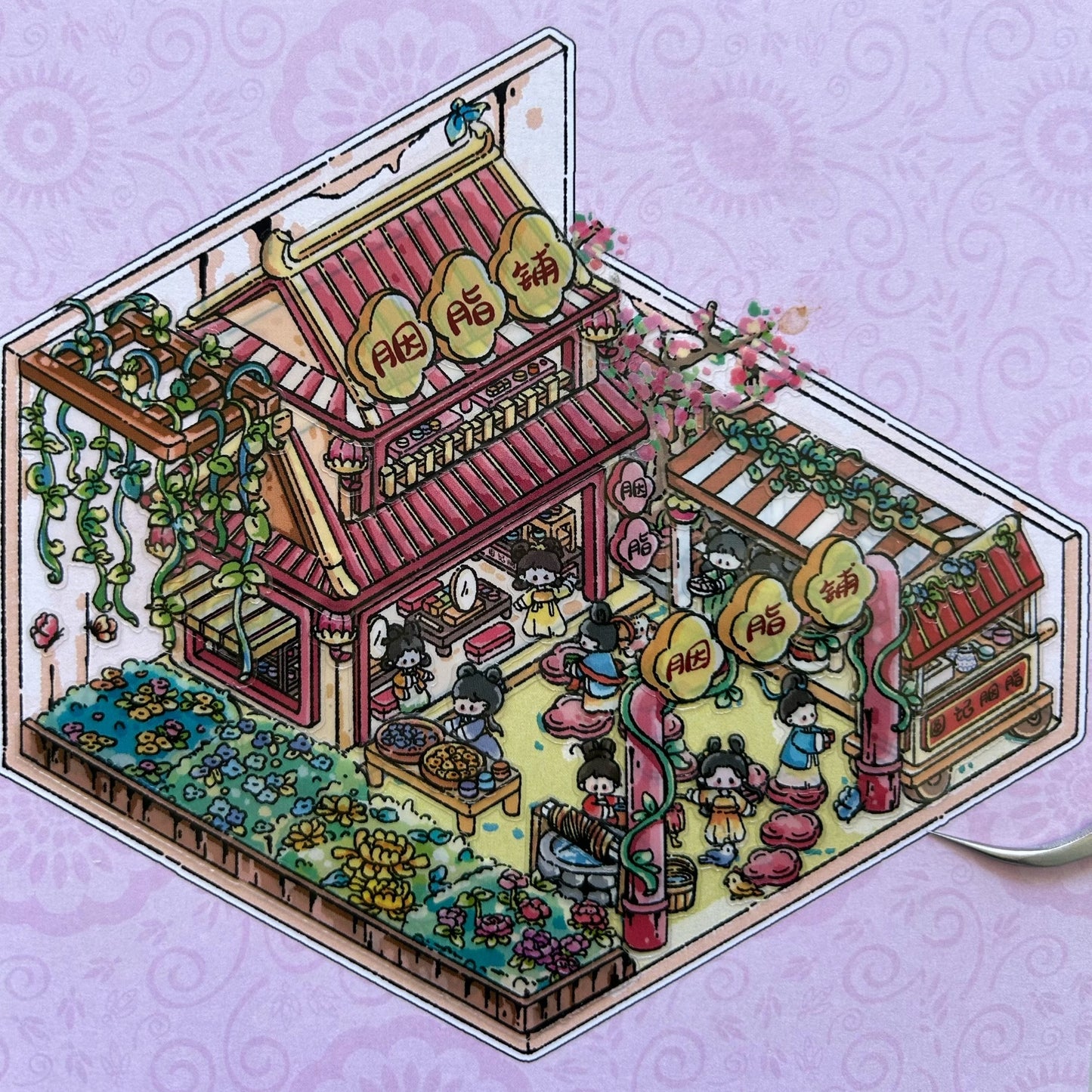 Courtyard of Antiquity 3D Sticker | 4 Cute Miniature Scenes