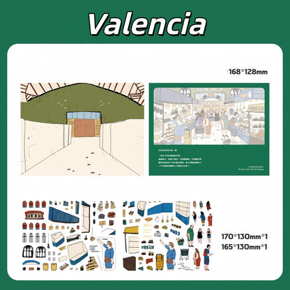 Awei‘s Travel Diary 3D Sticker | 4 Cute Miniature Scenes