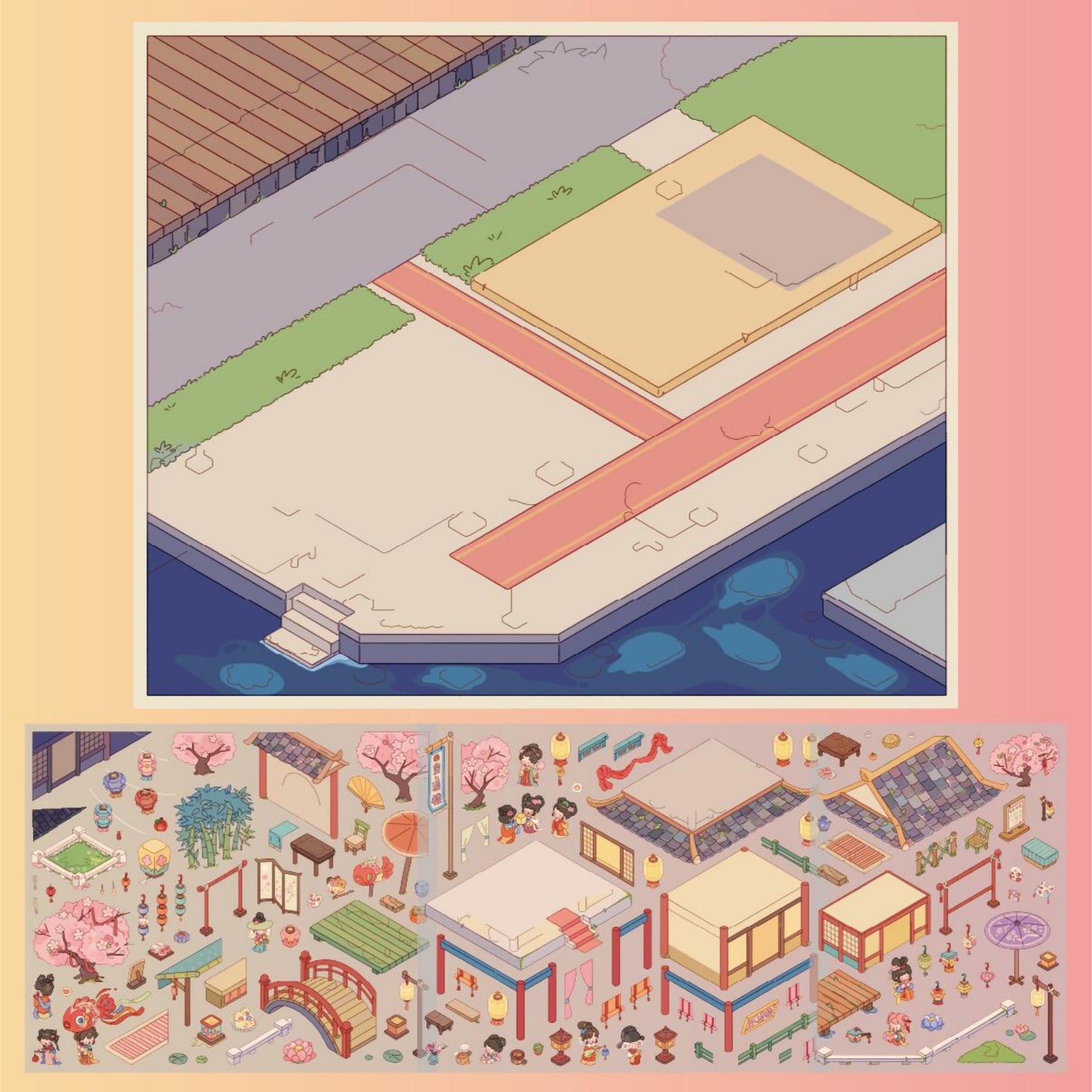 Everyday Scenes 3D Sticker | 5 Cute Miniature Scenes