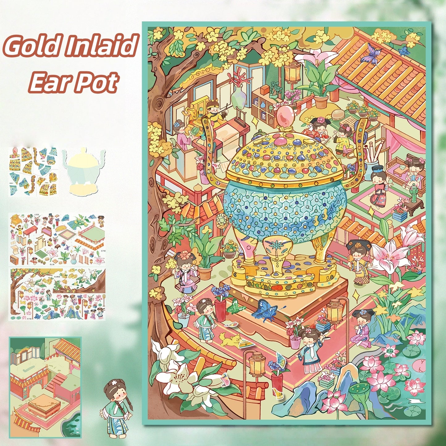 Antique Restoration 3D Sticker | 2 Cute Miniature Scenes