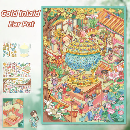 Antique Restoration 3D Sticker | 2 Cute Miniature Scenes