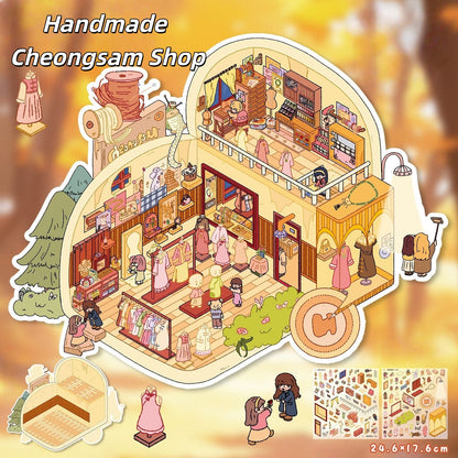 Whimsical Dream 3D Sticker | 4 Cute Miniature Scenes