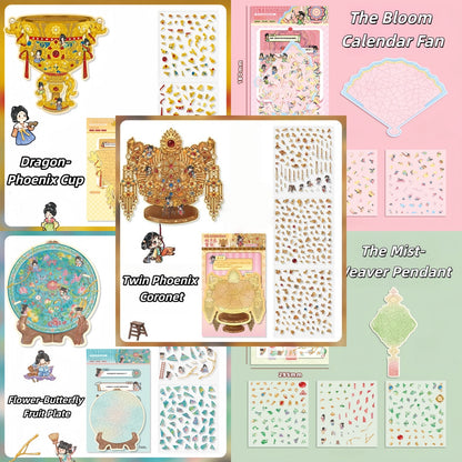 Antique Restoration 3D Sticker | 5 Cute Miniature Scenes