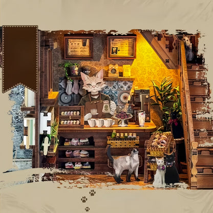 Sisyphus Cat Cafe DIY Miniature House - English Instructions