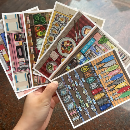 Pixel Collection 3D Sticker | 7 Cute Miniature Scenes