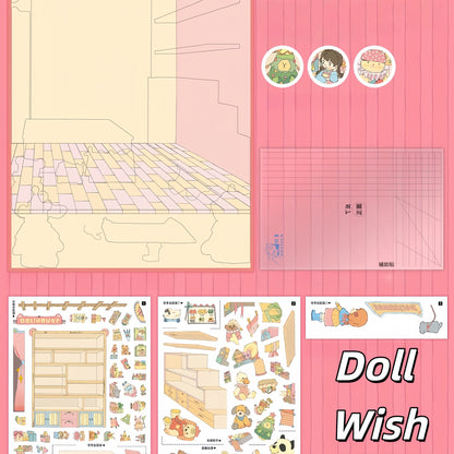 Leisure Daily 3D Sticker | 4 Cute Miniature Scenes