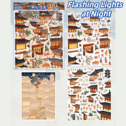 Happy New Year 3D Sticker | 4 Cute Miniature Scenes