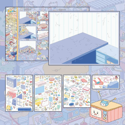 Whimsical Life 3D Sticker | 5 Cute Miniature Scenes