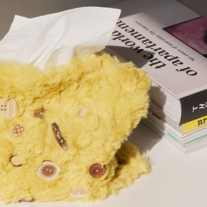 Button Collector Plush Tissue Box