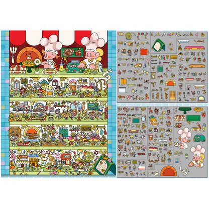 Stops Along the Way 3D Sticker | 4 Cute Miniature Scenes