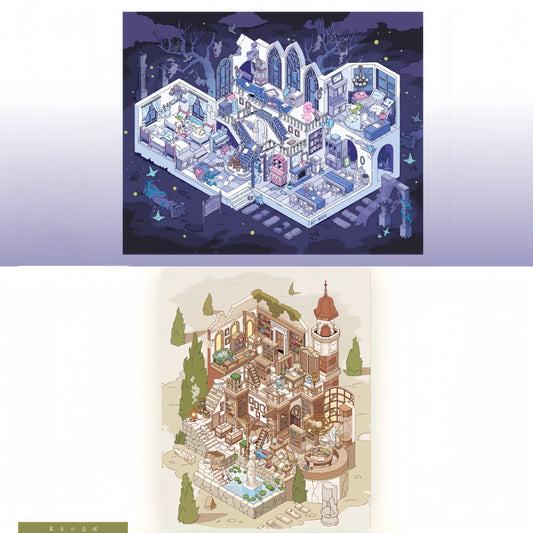 Dream Dwellings 3D Sticker | 2 Cute Miniature Scenes