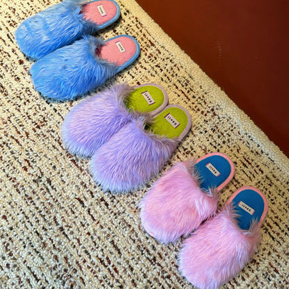 Long Pile Indoor Silent Non-Slip Slippers