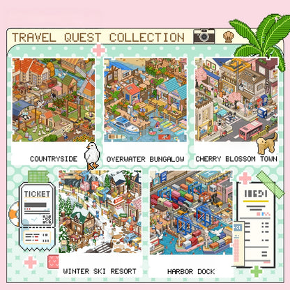 Travel Quest 3D Sticker | 5 Cute Miniature Scenes