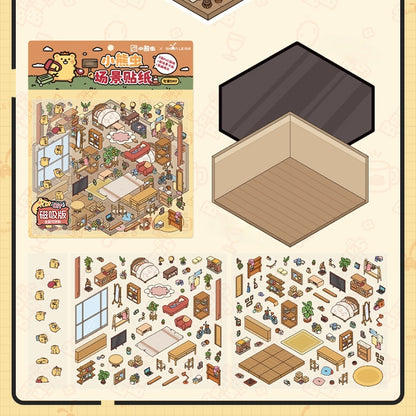 Bear-Bug 3D Sticker | 4 Cute Miniature Scenes