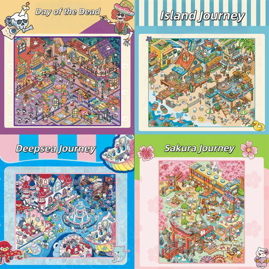Wander the World 3D Sticker | 4 Cute Miniature Scenes