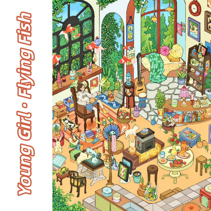 Leisure Life 3D Sticker | 4 Cute Miniature Scenes
