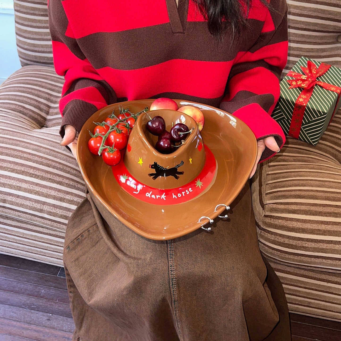 Cowboy Hat-Shaped Ceramic Plate