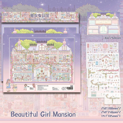 Beautiful Girl Mansion 3D Sticker
