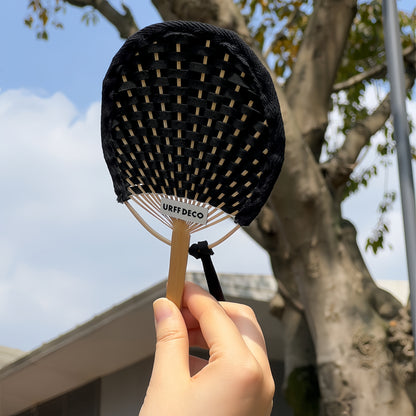 Handmade Leather Cord Woven Bamboo Fan