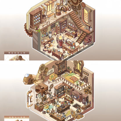 Curious Craft 3D Sticker | 2 Cute Miniature Scenes