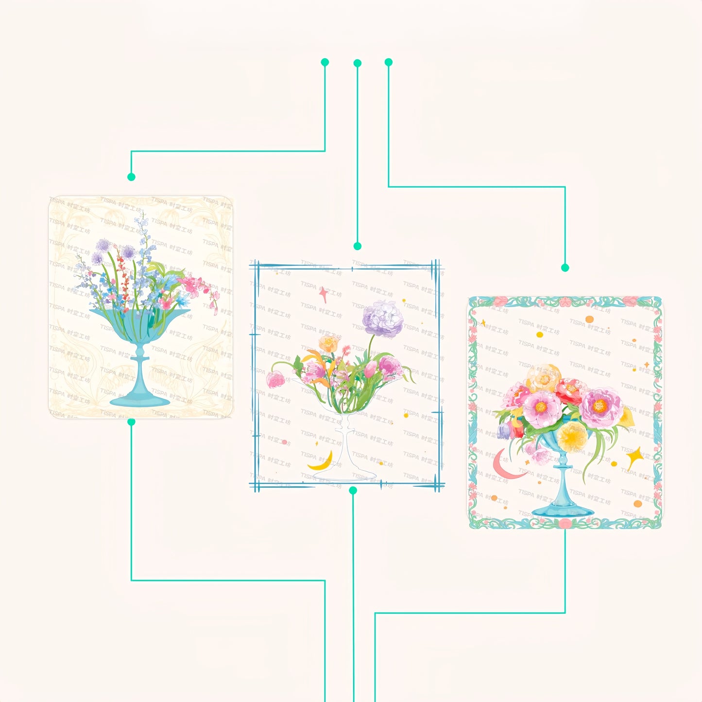 Among Flowers 3D Sticker | 2 Cute Miniature Scenes