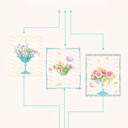 Among Flowers 3D Sticker | 2 Cute Miniature Scenes