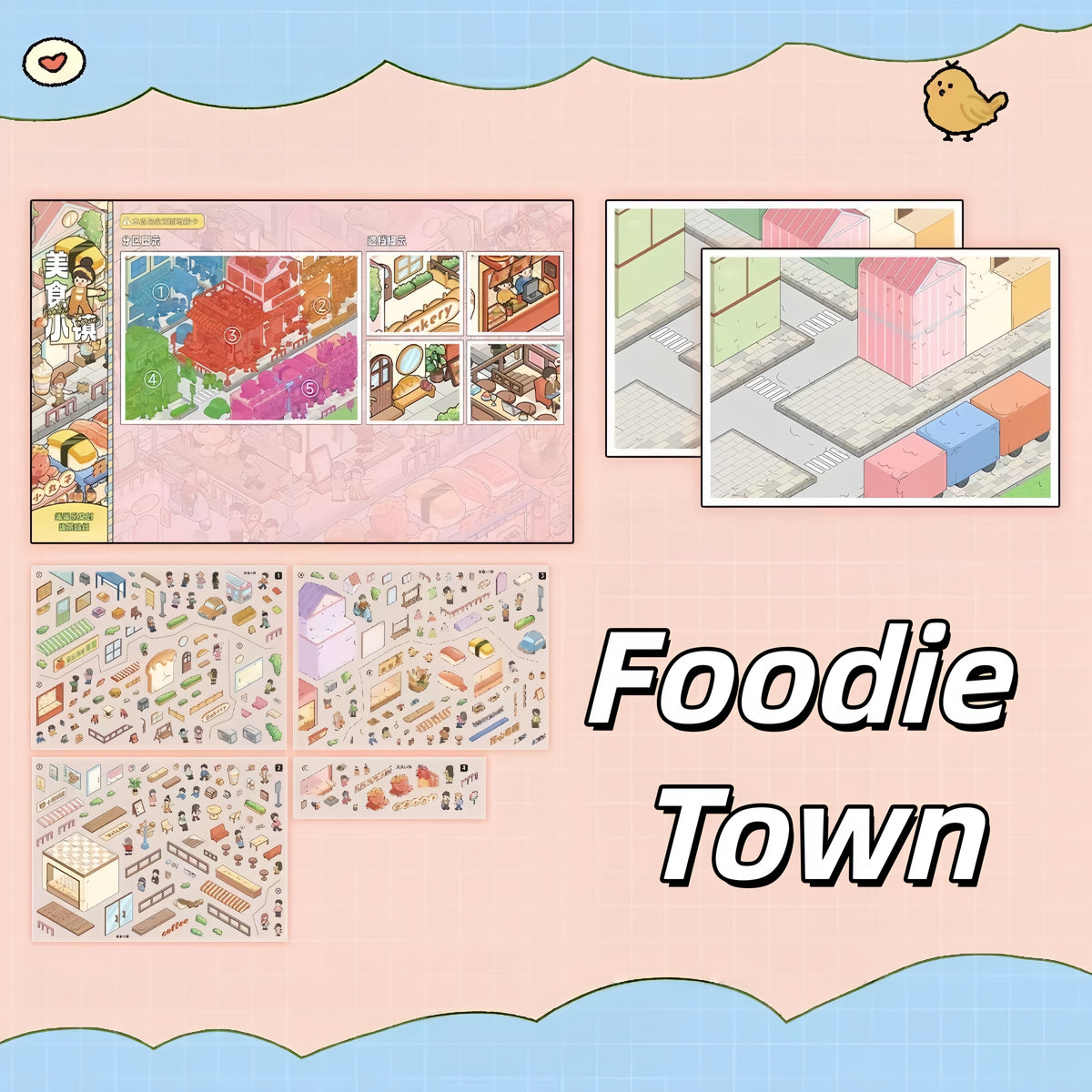 Streets of Flavor 3D Sticker | 5 Cute Miniature Scenes